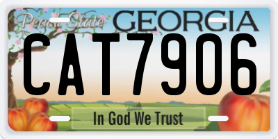 GA license plate CAT7906