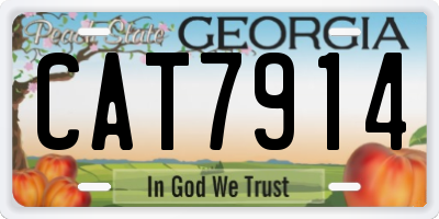 GA license plate CAT7914