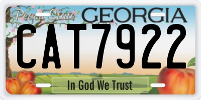 GA license plate CAT7922