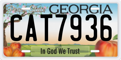 GA license plate CAT7936