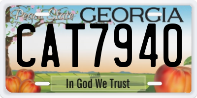GA license plate CAT7940