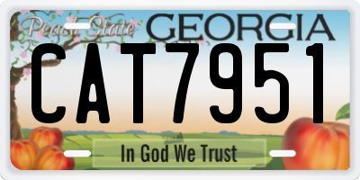 GA license plate CAT7951