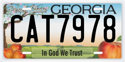 GA license plate CAT7978