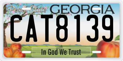 GA license plate CAT8139