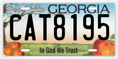 GA license plate CAT8195