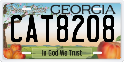 GA license plate CAT8208