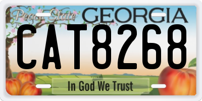 GA license plate CAT8268