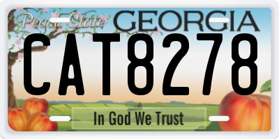 GA license plate CAT8278