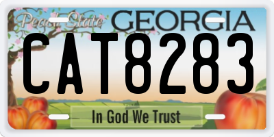 GA license plate CAT8283
