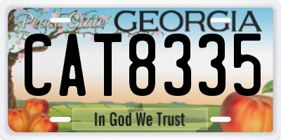 GA license plate CAT8335
