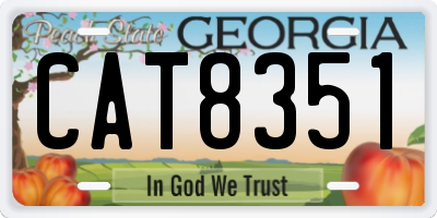 GA license plate CAT8351