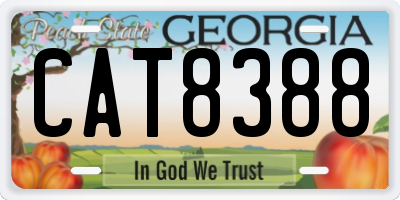 GA license plate CAT8388