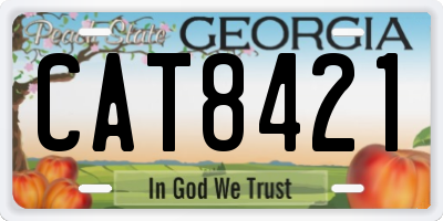 GA license plate CAT8421