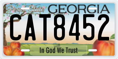 GA license plate CAT8452