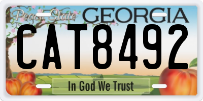 GA license plate CAT8492