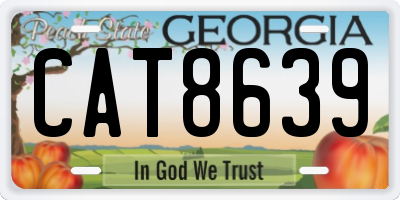 GA license plate CAT8639