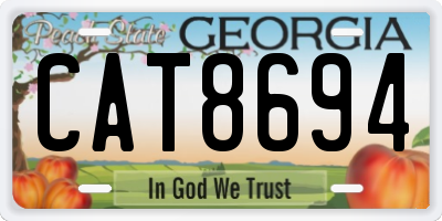 GA license plate CAT8694
