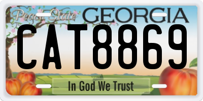 GA license plate CAT8869