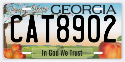 GA license plate CAT8902