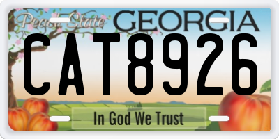 GA license plate CAT8926