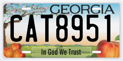 GA license plate CAT8951