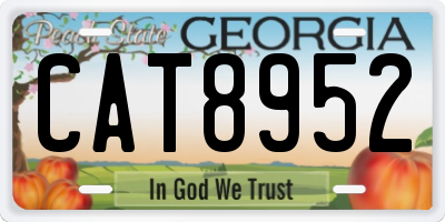 GA license plate CAT8952