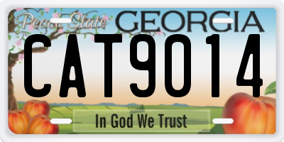 GA license plate CAT9014