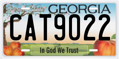 GA license plate CAT9022