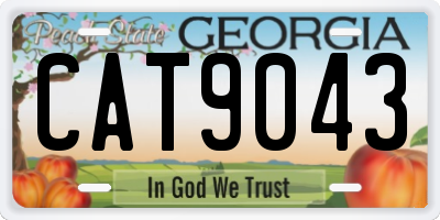 GA license plate CAT9043