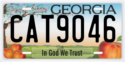 GA license plate CAT9046