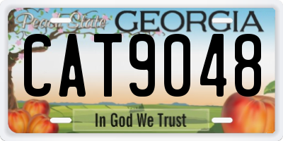 GA license plate CAT9048