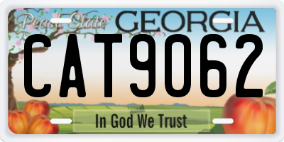 GA license plate CAT9062