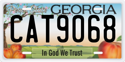 GA license plate CAT9068