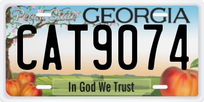 GA license plate CAT9074