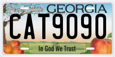 GA license plate CAT9090