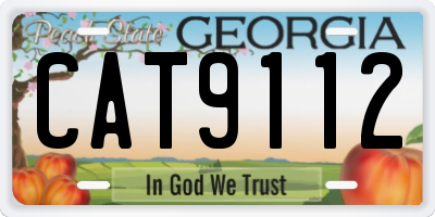 GA license plate CAT9112