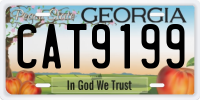 GA license plate CAT9199