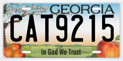 GA license plate CAT9215