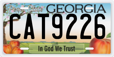 GA license plate CAT9226