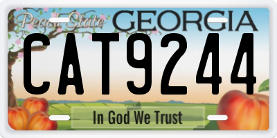 GA license plate CAT9244