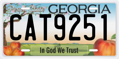 GA license plate CAT9251