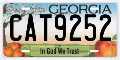GA license plate CAT9252