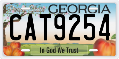 GA license plate CAT9254