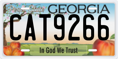 GA license plate CAT9266