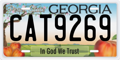 GA license plate CAT9269