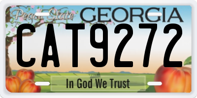 GA license plate CAT9272