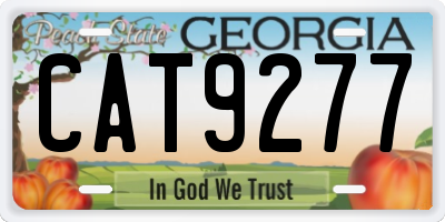 GA license plate CAT9277