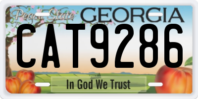 GA license plate CAT9286
