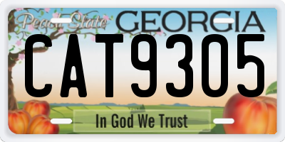 GA license plate CAT9305