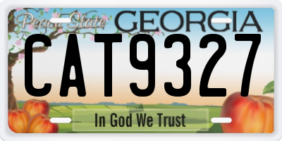 GA license plate CAT9327